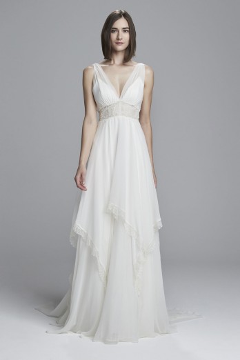 Silk chiffon bridal gown